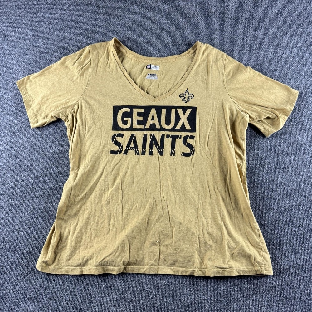 New Orleans Saints Shirt Womens 3XL Gold NFL Football NFL Team Apparel Geaux Tee